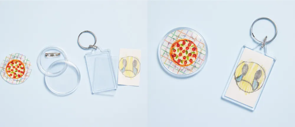 オリジナルバッジ＆キーホルダー手作りキットのセット内容