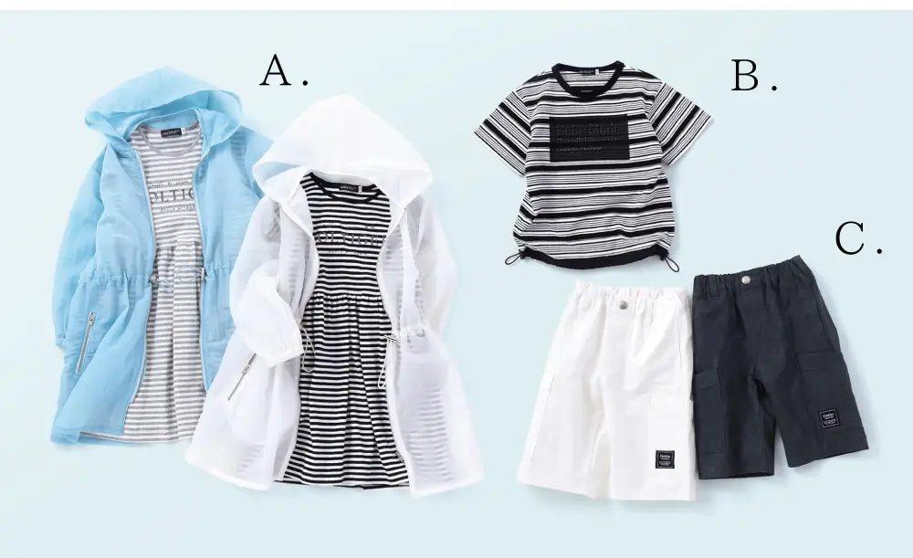 BeBe(べべ) 春の新作子供服 セーヌ川沿いを散策するモデルの着用イメージ