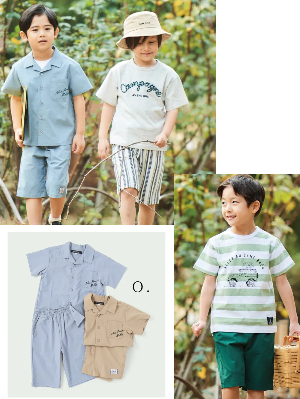 【モデル着用P・Q】クリーンな発色のTシャツと、クラフト感あるディテールのパンツコーデ