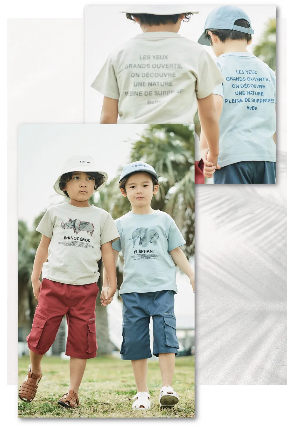 BeBe ボーダーTシャツとショートパンツのコーディネート