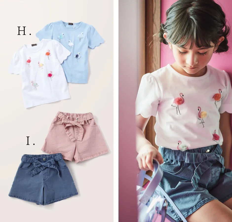 BeBe カジュアルなショートパンツスタイルのバックスタイル