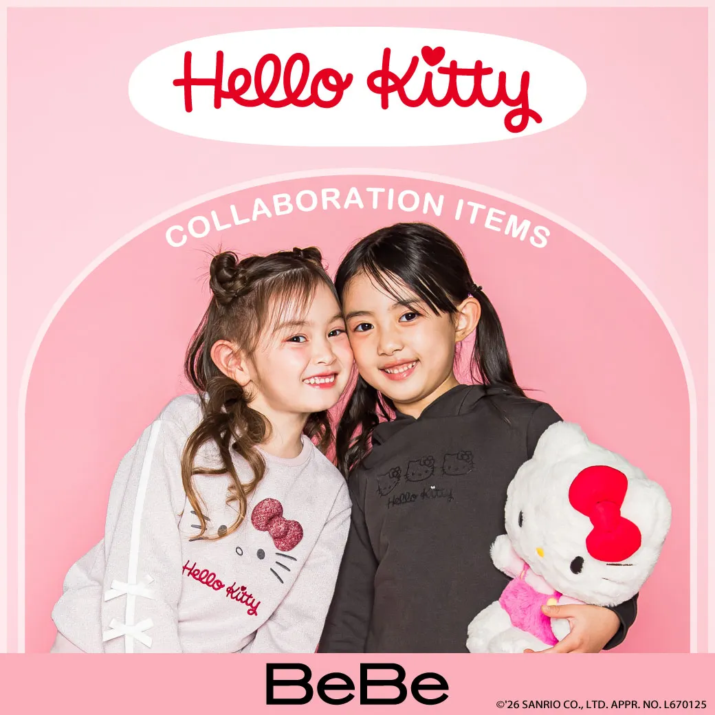 BeBe 初のサンリオキャラクターズ・ハローキティコラボレーション 2026AWメインビジュアル