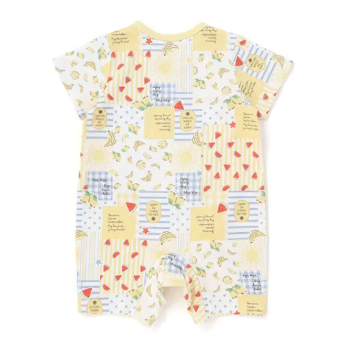 ベビー男の子フルーツミックス柄ロンパース