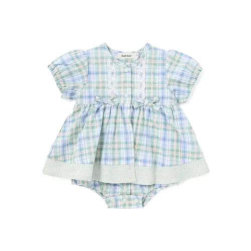 ベビー女の子チェック柄カバーオール