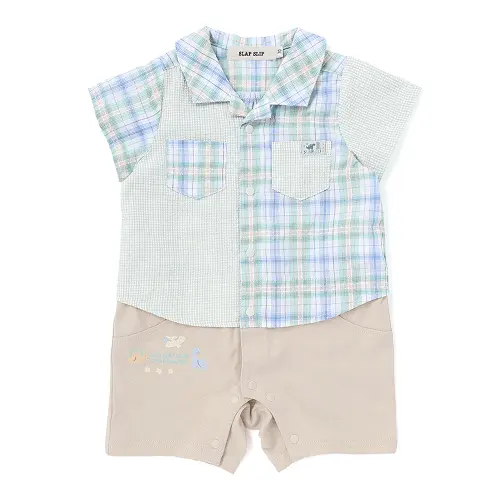 ベビー男の子チェック柄カバーオール