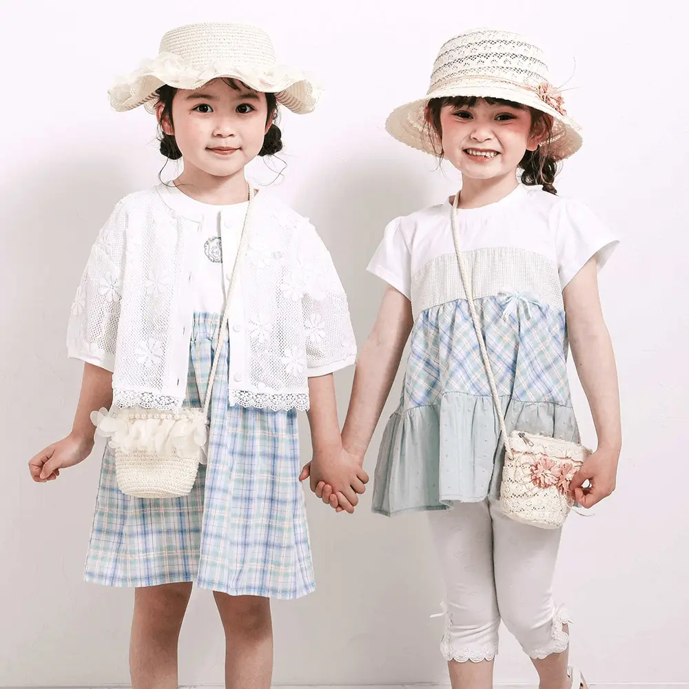 男女キッズリンクコーデ・チェック柄