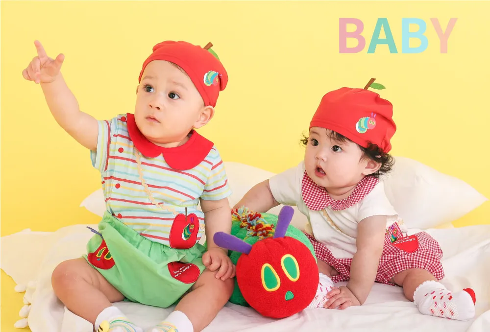 はらぺこあおむし ベビー用ボディミニ りんごパッチデザイン