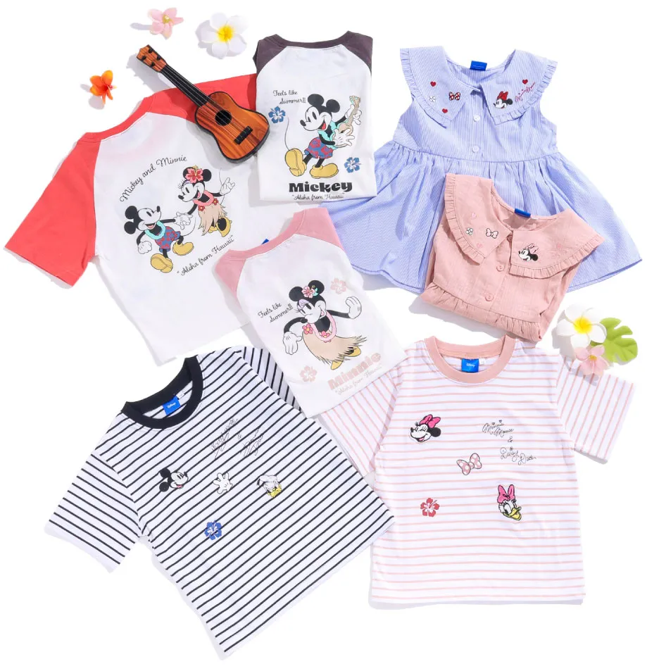 SLAP SLIP ミッキー＆ミニー 夏のお出かけ子供服 半袖Tシャツ・チュニック