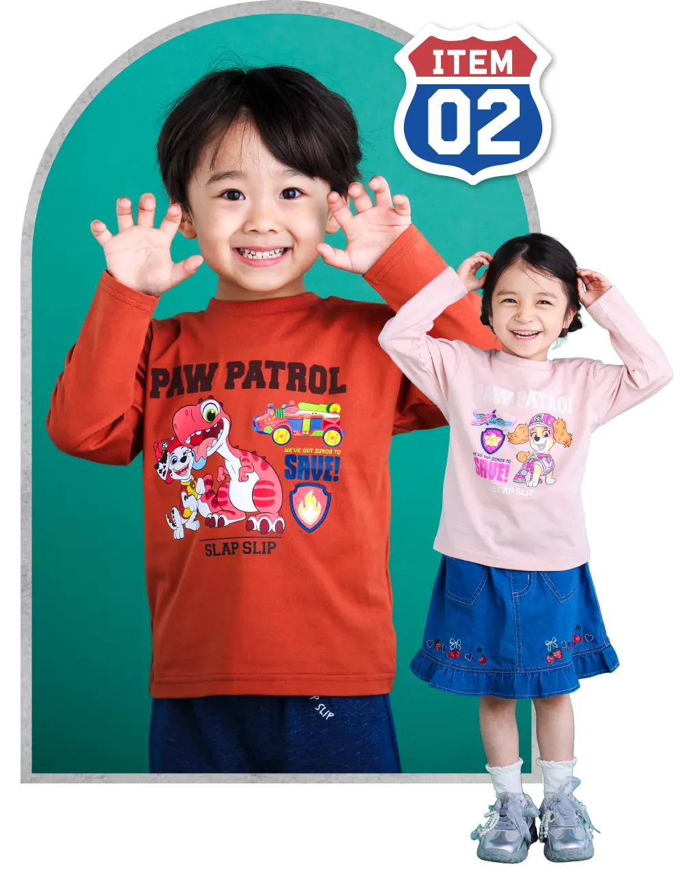 パウ・パトロール プリント長袖Tシャツの着用イメージ