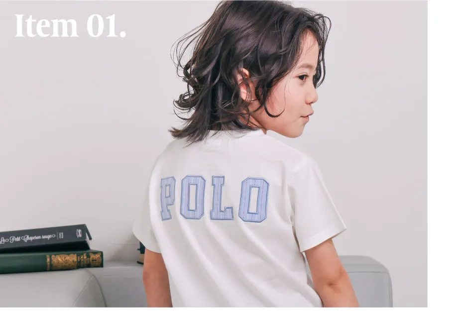 POLO BCS バックロゴパッチTシャツ 男の子の爽やかな夏コーデ着用例