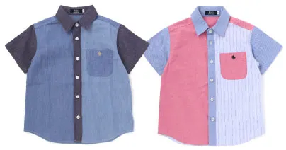 POLO BCS ポケット付き半袖シャツ：異素材ミックスがお洒落なデザイン