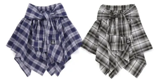 腰巻シャツ風スカパン（チェック柄）の商品画像