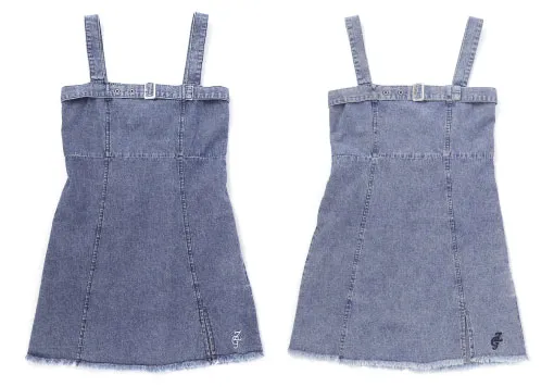 デニムジャンスカ（ベルト付き・フロントジップアップ）の商品画像