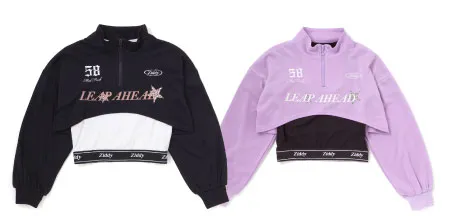 ZIDDY 短丈トップス＆Tシャツセット：韓国ストリートファッションに最適なレイヤードアイテム