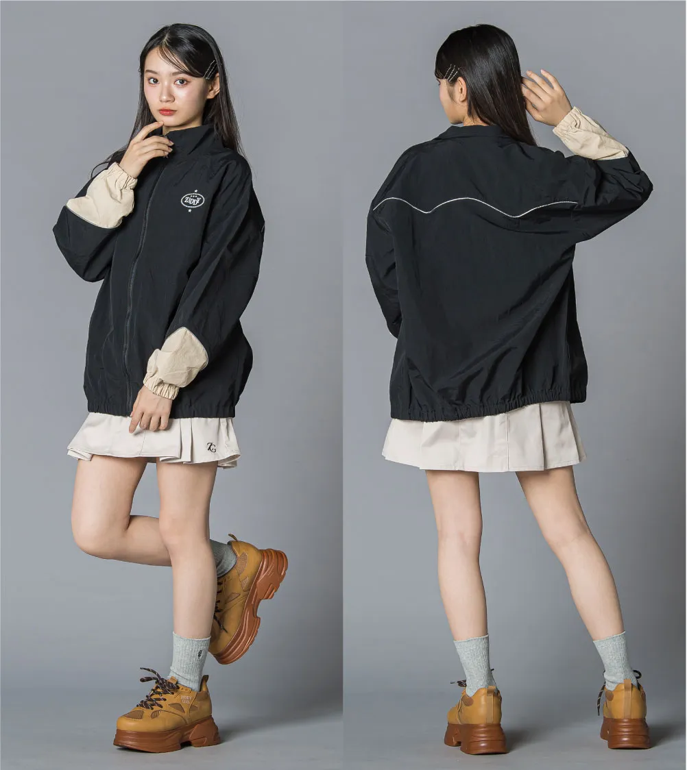 ウェスタンシャツ風切り替えがお洒落なBIGシルエット春アウターの着こなしイメージ